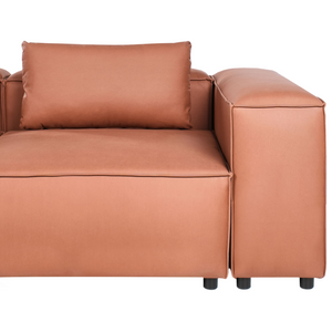 Divano a sinistra a 4 posti in tessuto modulare marrone dorato lato destro stile moderno