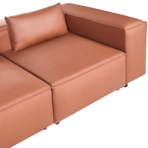 Divano a sinistra a 4 posti in tessuto modulare marrone dorato lato destro stile moderno