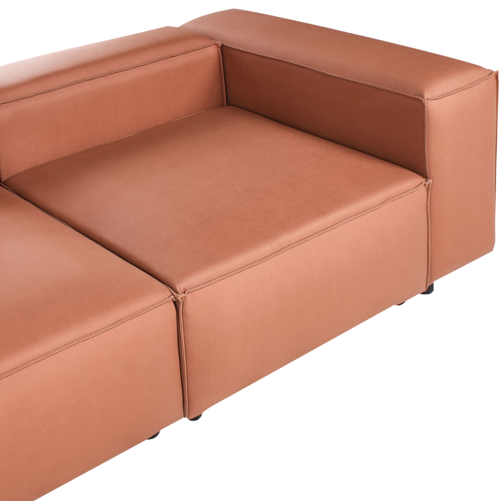 Divano a sinistra a 4 posti in tessuto modulare marrone dorato lato destro stile moderno