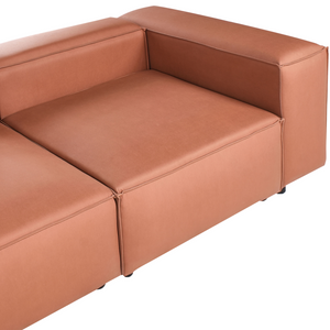 Divano a sinistra a 4 posti in tessuto modulare marrone dorato lato destro stile moderno