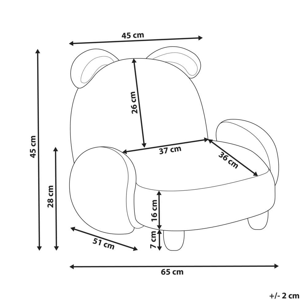Poltrona per animali Imbottitura in poliestere rosa pastello Seduta per bambini Design moderno Forma di coniglio
