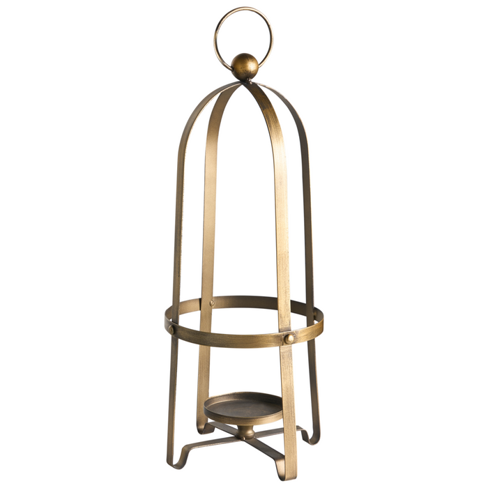 Portacandele in Metallo Dorato 48 cm Decorazione Retro per Soggiorno o Camera da Letto