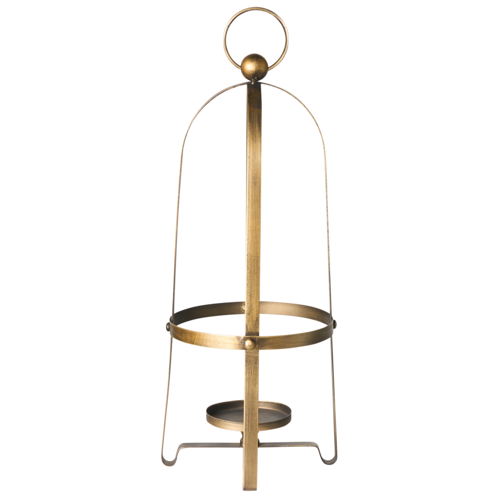 Portacandele in Metallo Dorato 48 cm Decorazione Retro per Soggiorno o Camera da Letto