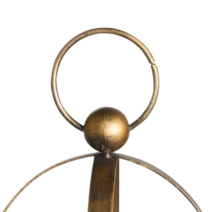 Portacandele in Metallo Dorato 48 cm Decorazione Retro per Soggiorno o Camera da Letto