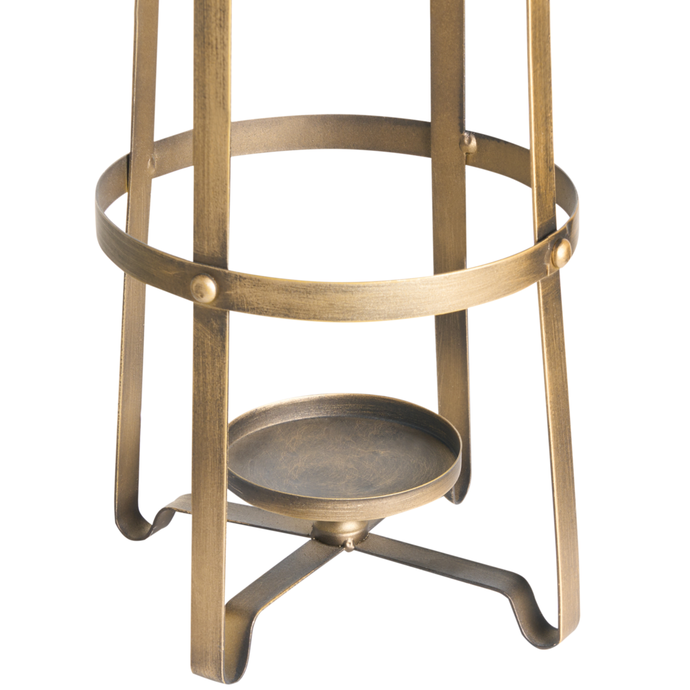 Portacandele in Metallo Dorato 48 cm Decorazione Retro per Soggiorno o Camera da Letto