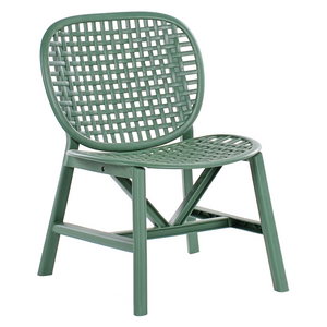 Set bar bistrot da giardino per esterni Tavolo e sedie basse Materiale sintetico verde