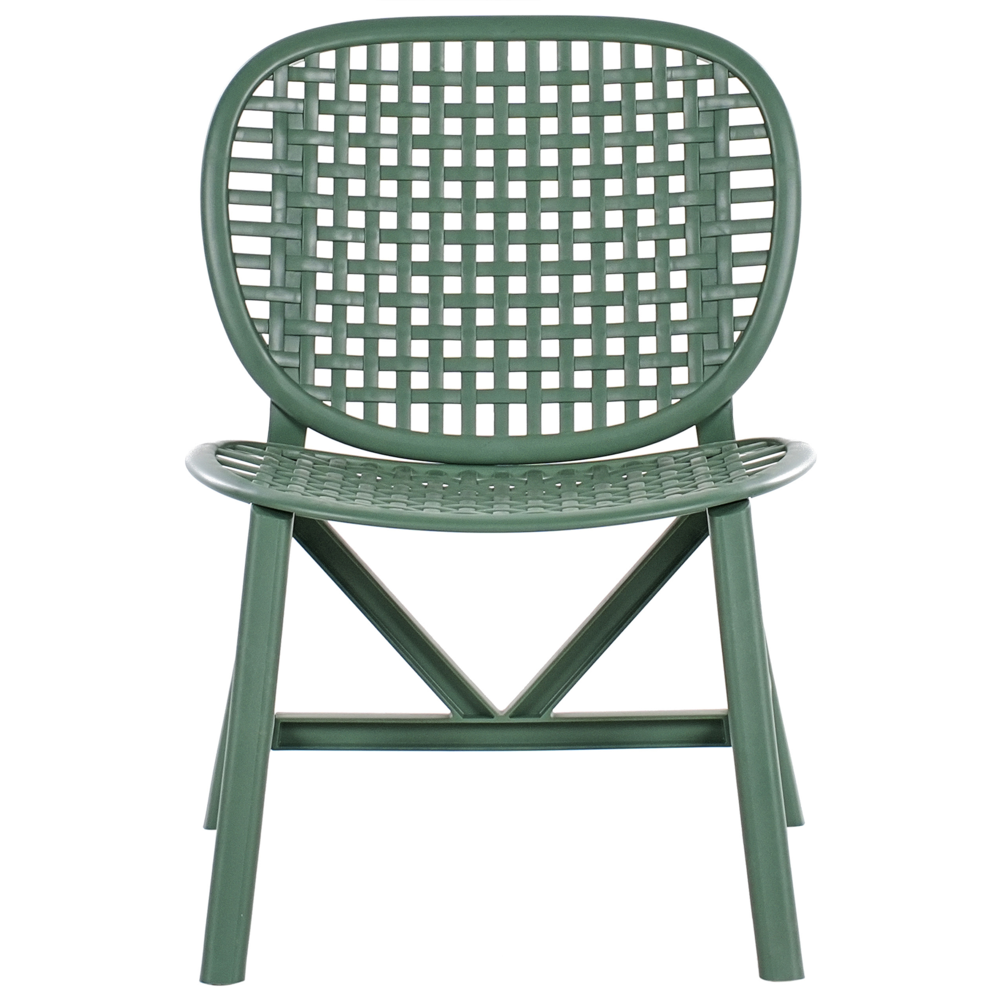 Set bar bistrot da giardino per esterni Tavolo e sedie basse Materiale sintetico verde