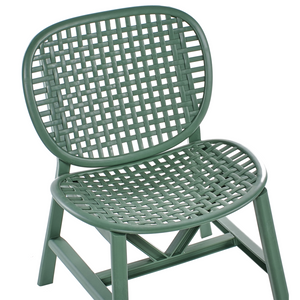 Set bar bistrot da giardino per esterni Tavolo e sedie basse Materiale sintetico verde