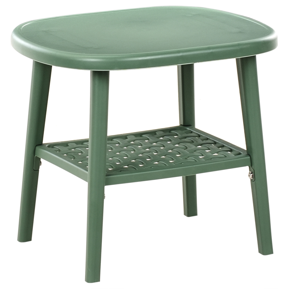 Set bar bistrot da giardino per esterni Tavolo e sedie basse Materiale sintetico verde