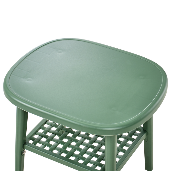 Set bar bistrot da giardino per esterni Tavolo e sedie basse Materiale sintetico verde