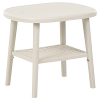 Set bar bistrot da giardino per esterni Tavolo e sedie basse Materiale sintetico bianco sporco