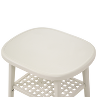 Set bar bistrot da giardino per esterni Tavolo e sedie basse Materiale sintetico bianco sporco