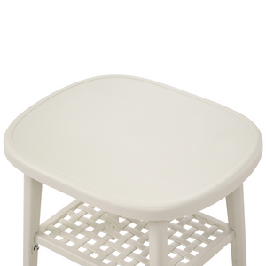 Set bar bistrot da giardino per esterni Tavolo e sedie basse Materiale sintetico bianco sporco