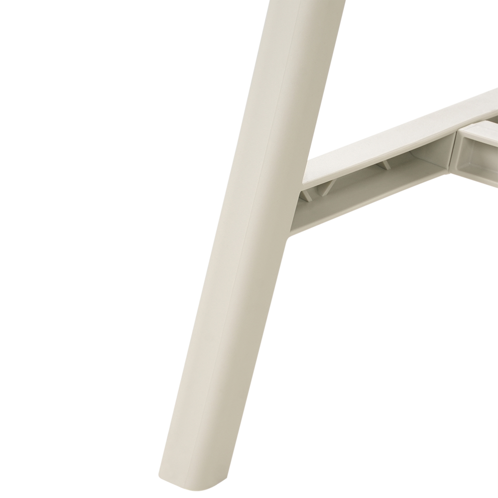 Set bar bistrot da giardino per esterni Tavolo e sedie basse Materiale sintetico bianco sporco