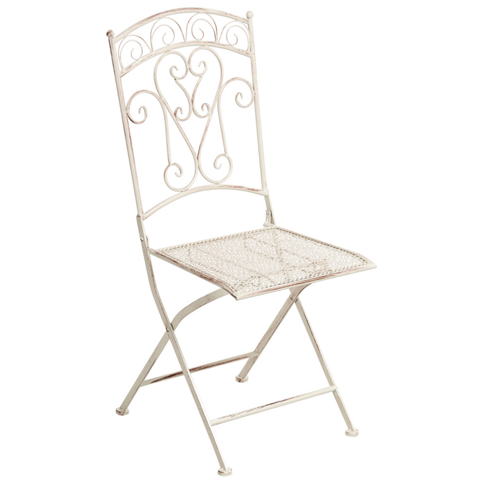 Set di 2 sedie da giardino Light Beige Metal Iron Frame Folding Vintage Style Outdoor