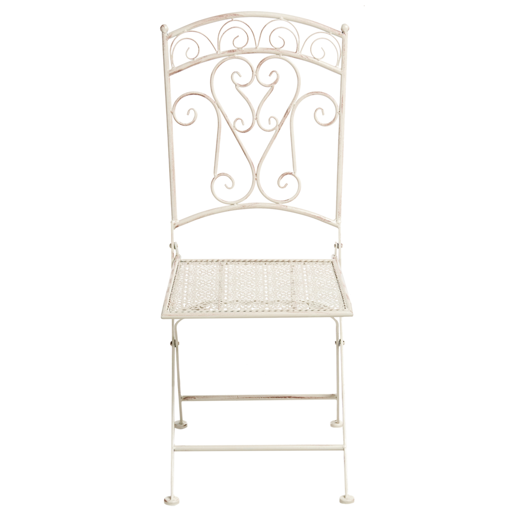 Set di 2 sedie da giardino Light Beige Metal Iron Frame Folding Vintage Style Outdoor