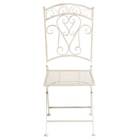 Set di 2 sedie da giardino Light Beige Metal Iron Frame Folding Vintage Style Outdoor