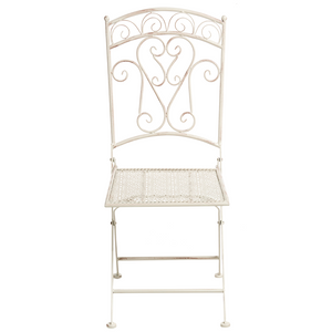 Set di 2 sedie da giardino Light Beige Metal Iron Frame Folding Vintage Style Outdoor