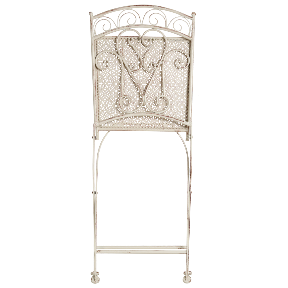 Set di 2 sedie da giardino Light Beige Metal Iron Frame Folding Vintage Style Outdoor