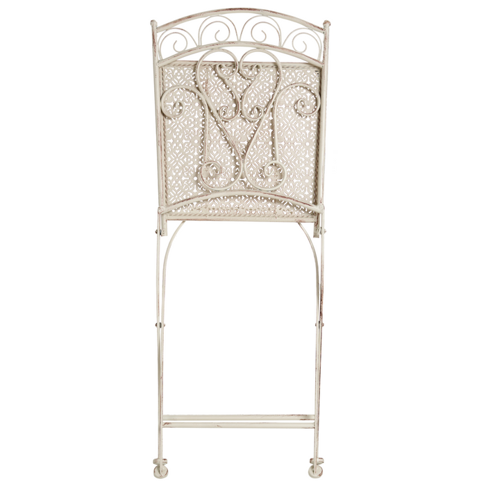 Set di 2 sedie da giardino Light Beige Metal Iron Frame Folding Vintage Style Outdoor