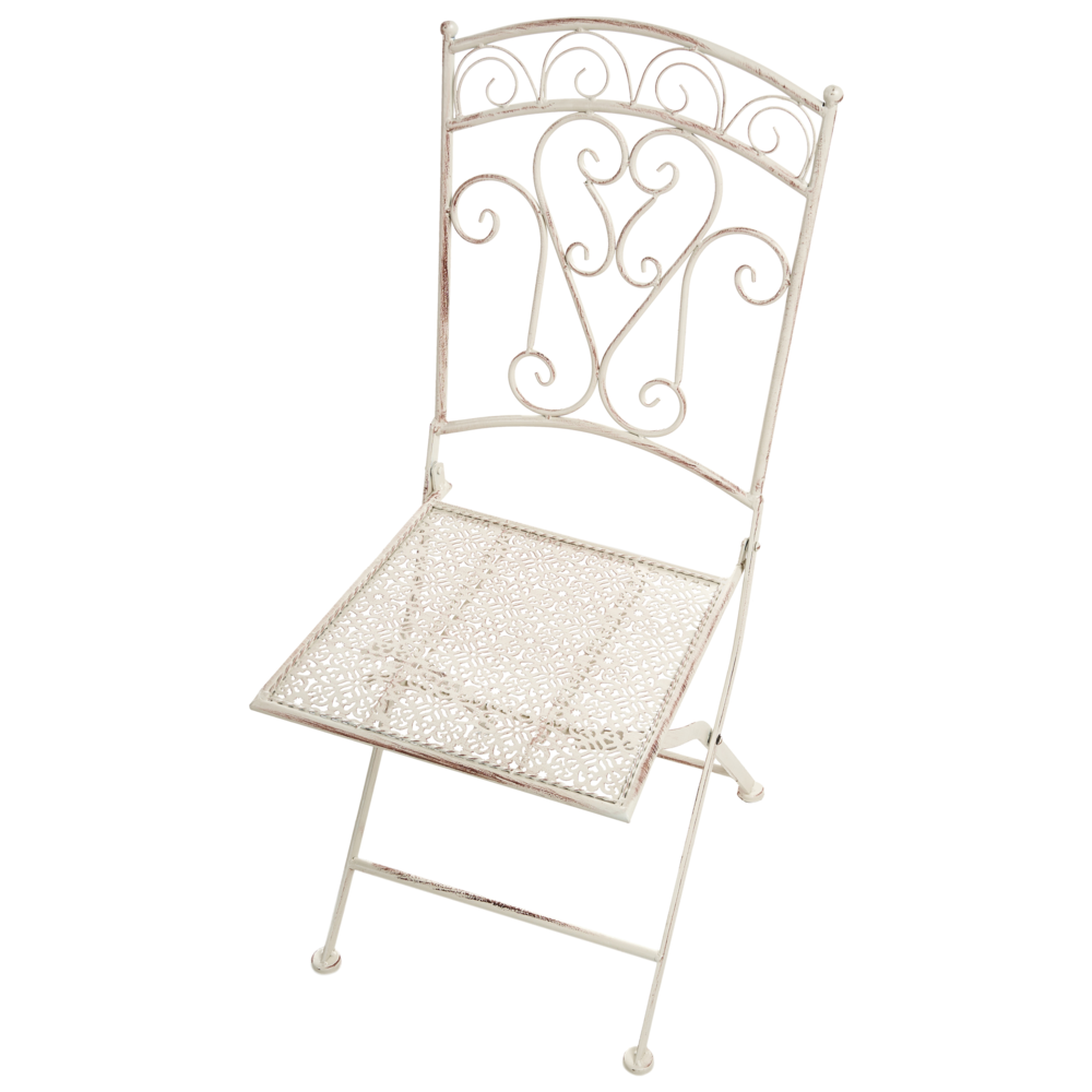 Set di 2 sedie da giardino Light Beige Metal Iron Frame Folding Vintage Style Outdoor