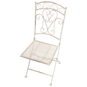 Set di 2 sedie da giardino Light Beige Metal Iron Frame Folding Vintage Style Outdoor