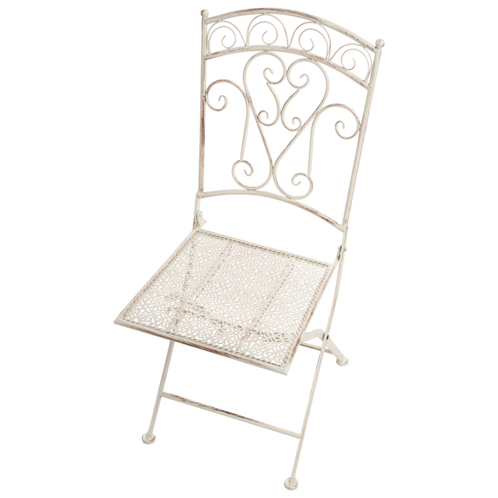 Set di 2 sedie da giardino Light Beige Metal Iron Frame Folding Vintage Style Outdoor