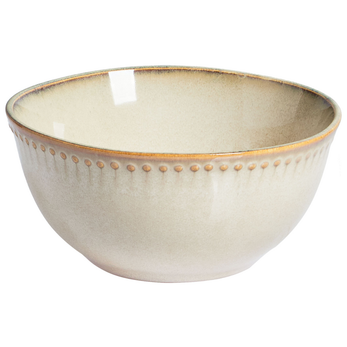 Set di 24 stoviglie in gres caolino beige chiaro fatto a mano con smalto reattivo Cucina Sala da pranzo