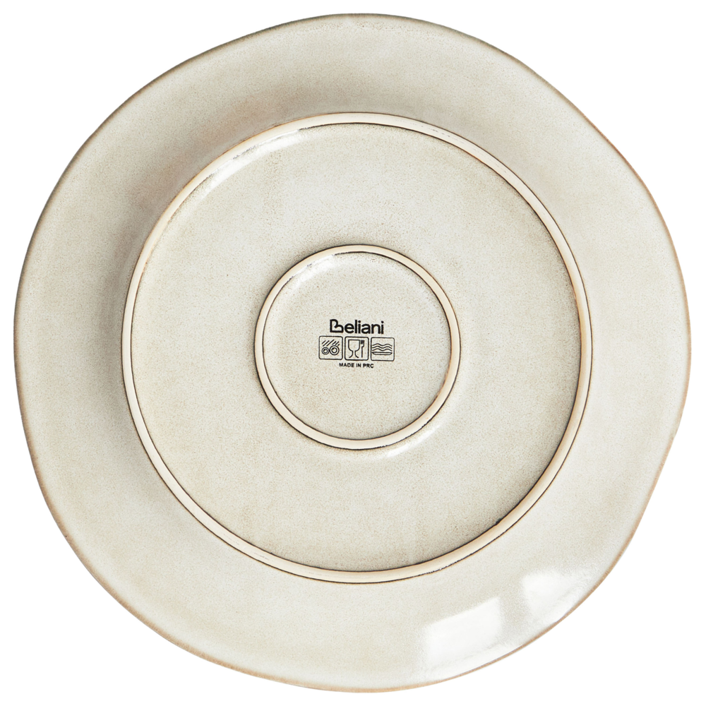 Set di 24 stoviglie in gres caolino beige chiaro fatto a mano con smalto reattivo Cucina Sala da pranzo