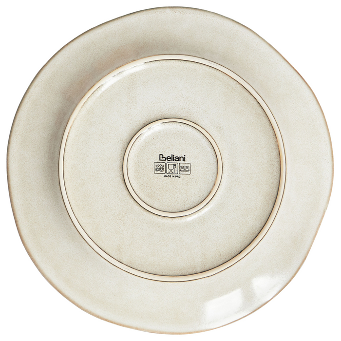 Set di 24 stoviglie in gres caolino beige chiaro fatto a mano con smalto reattivo Cucina Sala da pranzo