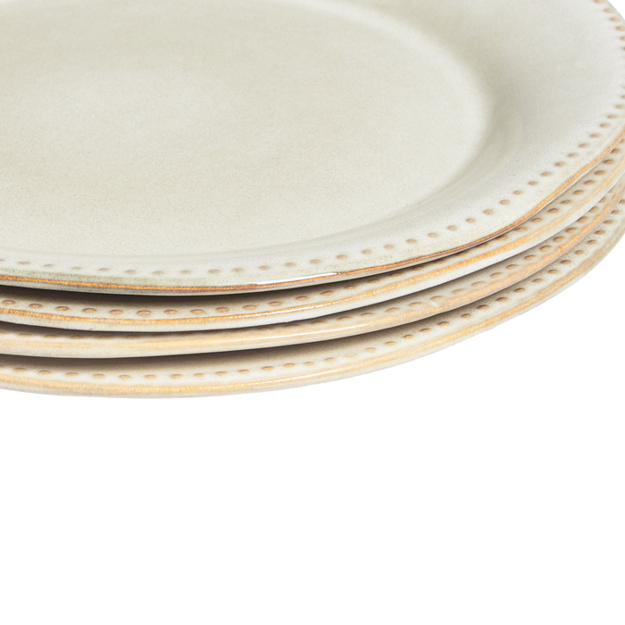 Set di 24 stoviglie in gres caolino beige chiaro fatto a mano con smalto reattivo Cucina Sala da pranzo