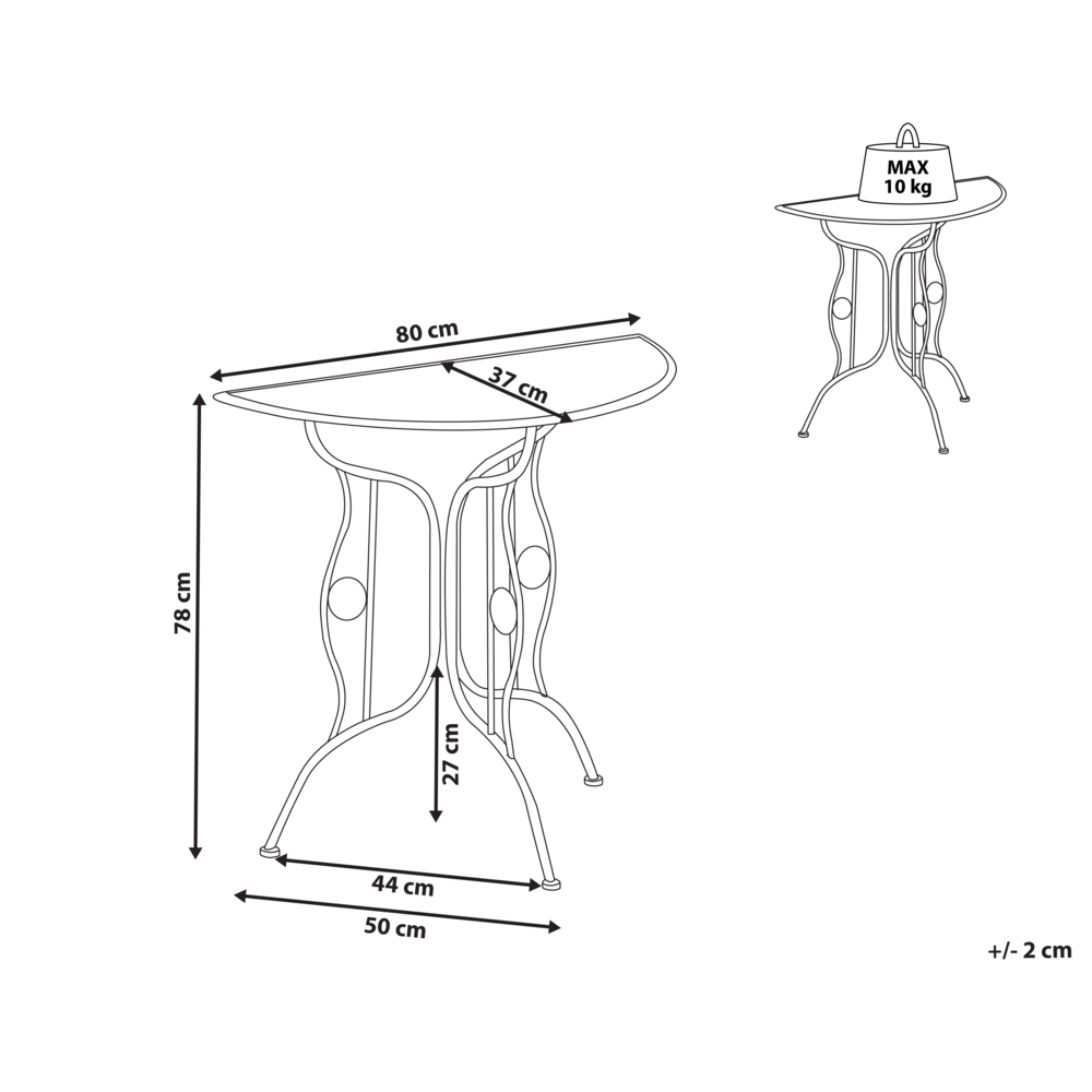 Tavolo da bistrot per esterni in metallo beige chiaro stile vintage