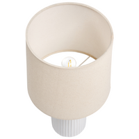 Lampada da tavolo con base in ceramica bianca e paralume in lino Lampada da comodino per il salotto del corridoio