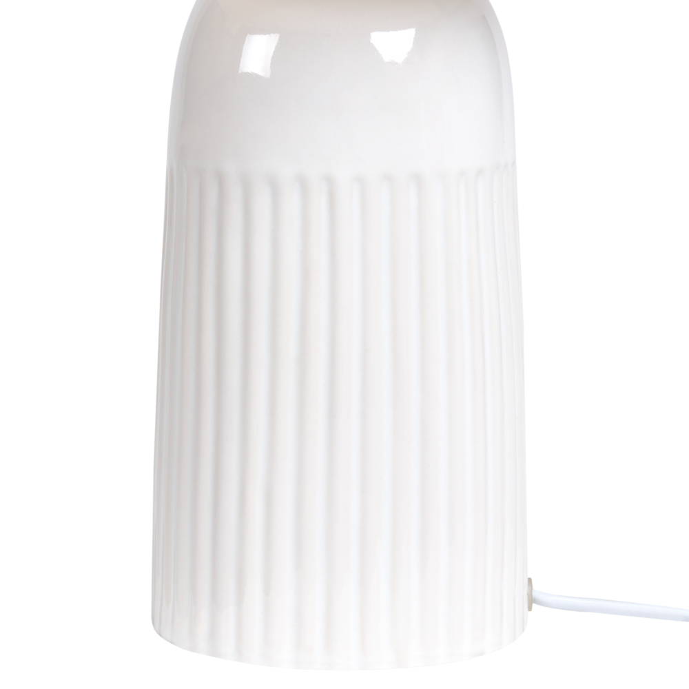 Lampada da tavolo con base in ceramica bianca e paralume in lino Lampada da comodino per il salotto del corridoio