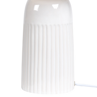 Lampada da tavolo con base in ceramica bianca e paralume in lino Lampada da comodino per il salotto del corridoio