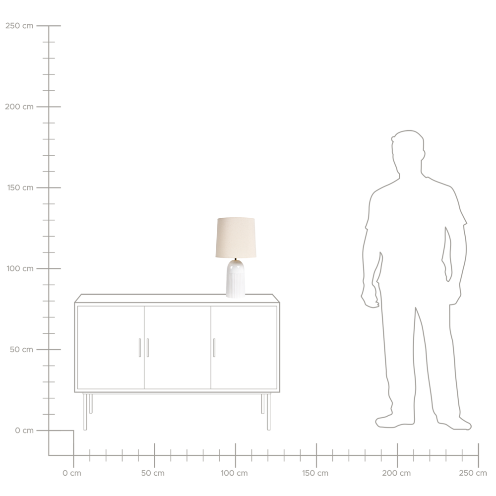 Lampada da tavolo con base in ceramica bianca e paralume in lino Lampada da comodino per il salotto del corridoio