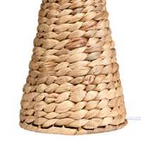 Lampada da tavolo Base in giacinto d'acqua naturale Tessuto con paralume bianco Stile costiero Boho Japandi