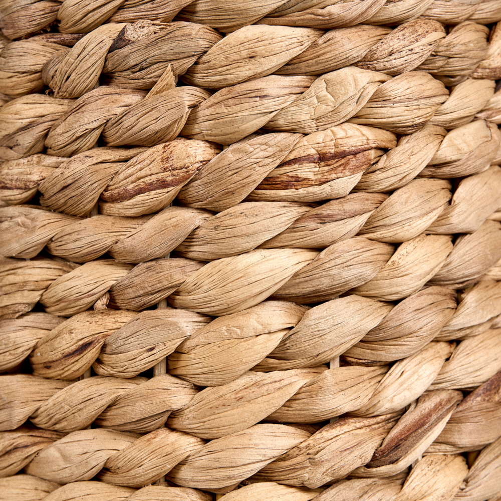 Lampada da tavolo Base in giacinto d'acqua naturale Tessuto con paralume bianco Stile costiero Boho Japandi