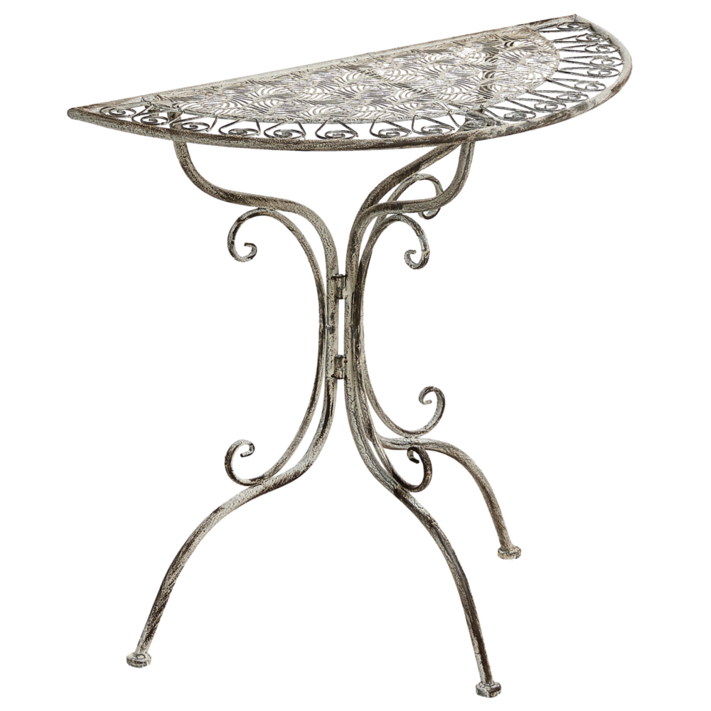 Set da bistrot da giardino in metallo grigio con motivo floreale stile vintage