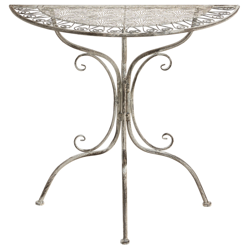 Set da bistrot da giardino in metallo grigio con motivo floreale stile vintage