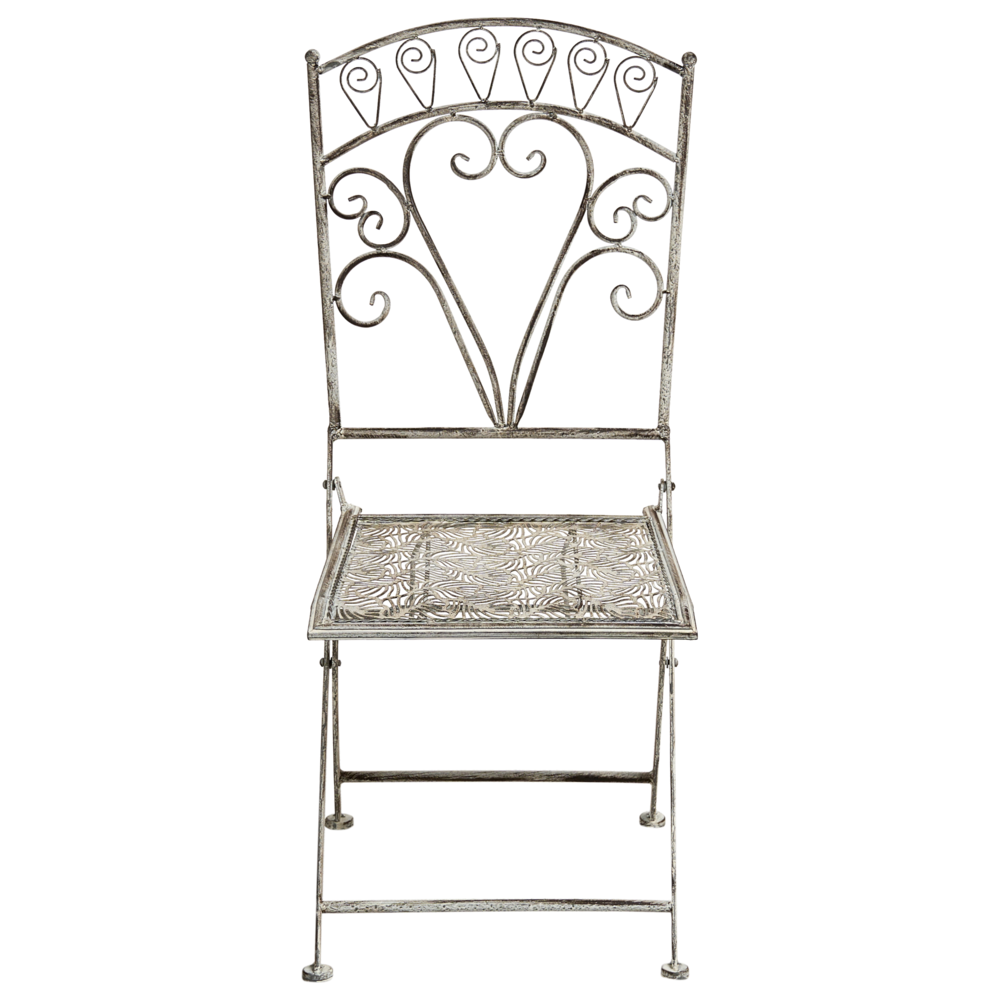 Set da bistrot da giardino in metallo grigio con motivo floreale stile vintage