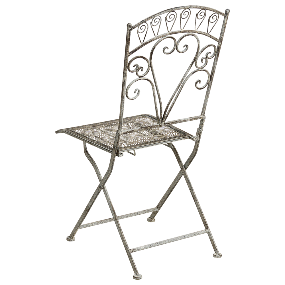 Set da bistrot da giardino in metallo grigio con motivo floreale stile vintage