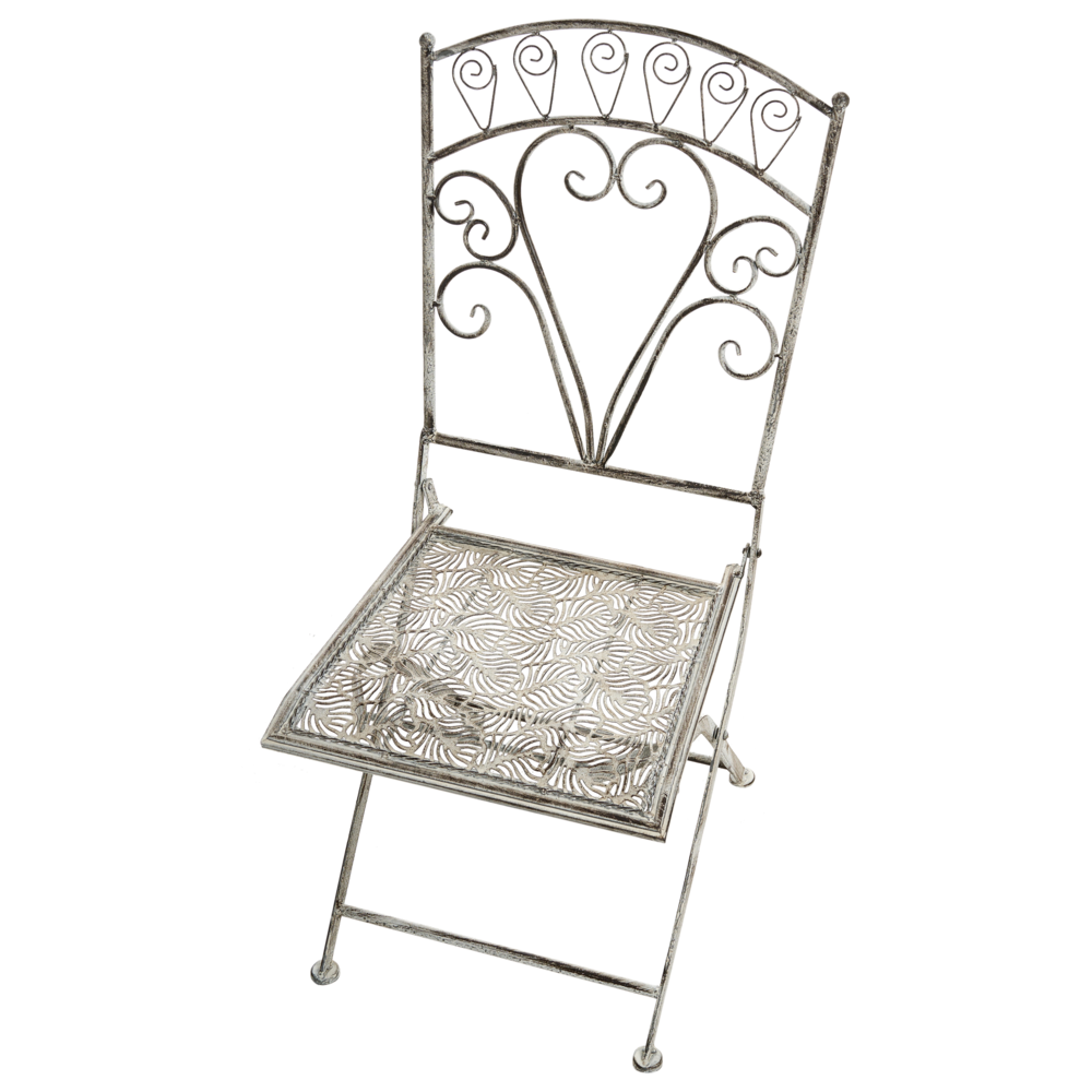 Set da bistrot da giardino in metallo grigio con motivo floreale stile vintage