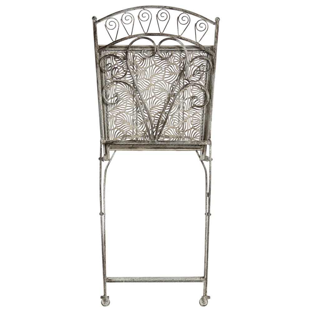 Set da bistrot da giardino in metallo grigio con motivo floreale stile vintage