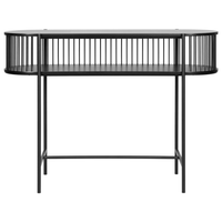 Consolle Moderna con 1 Ripiano e Schienale a Doghe 120 x 42 cm Nera stile moderno