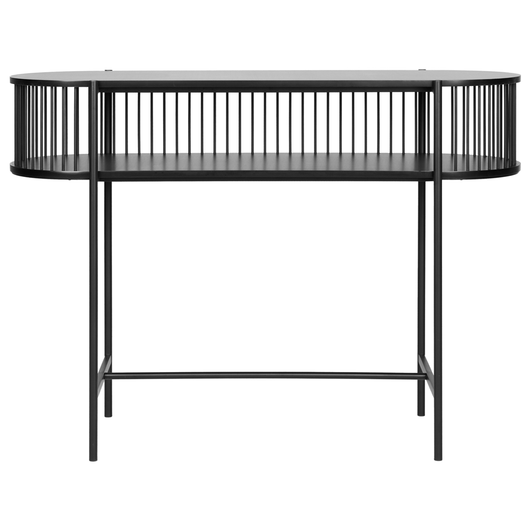 Consolle Moderna con 1 Ripiano e Schienale a Doghe 120 x 42 cm Nera stile moderno