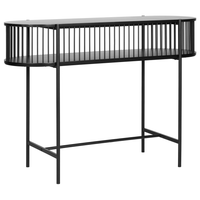 Consolle Moderna con 1 Ripiano e Schienale a Doghe 120 x 42 cm Nera stile moderno