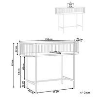Consolle Moderna con 1 Ripiano e Schienale a Doghe 120 x 42 cm Nera stile moderno