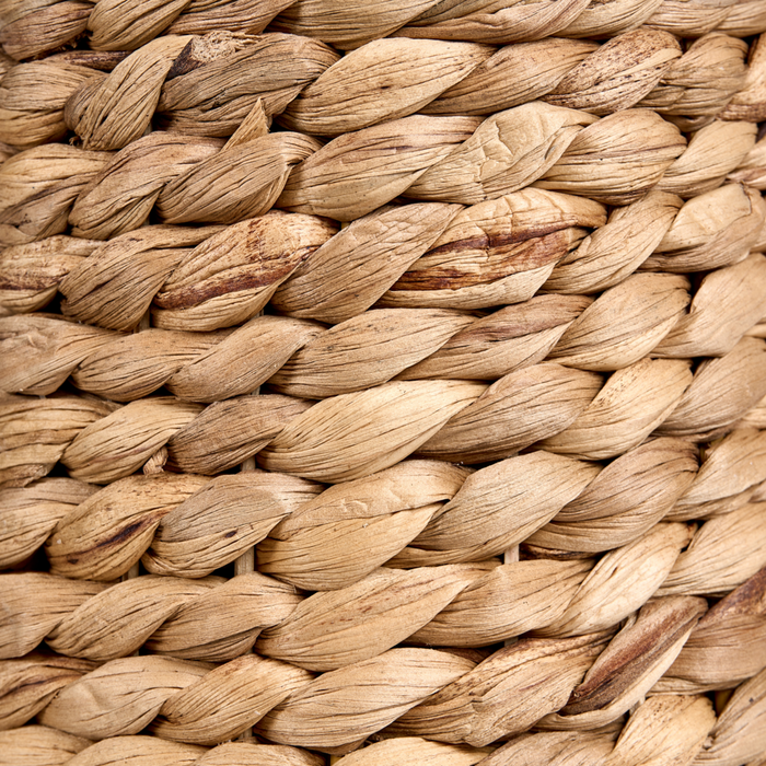 Lampada da tavolo Base in giacinto d'acqua naturale Tessuto con paralume bianco Stile costiero Boho Japandi