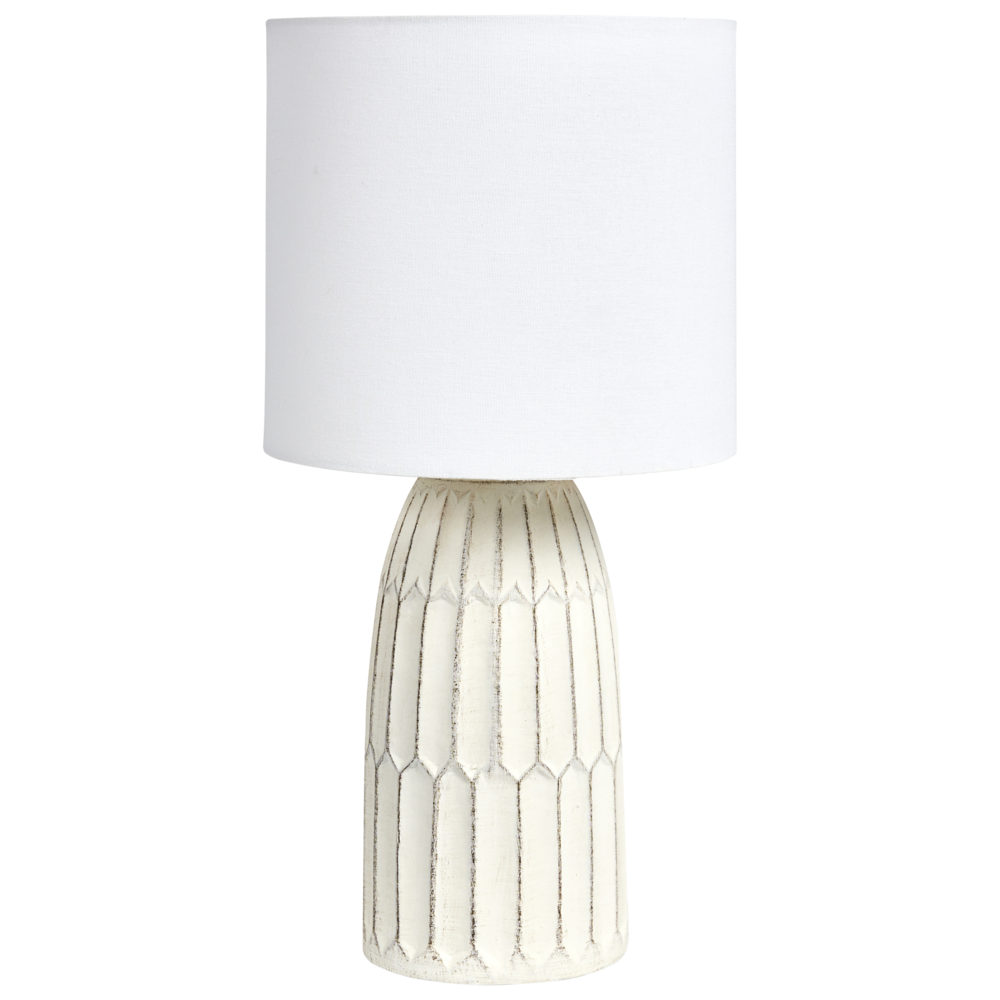 Lampada da tavolo con base in ceramica bianca e paralume in lino Lampada da comodino per il salotto del corridoio
